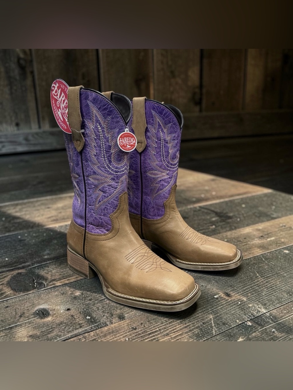 LAREDO WOMEN'S MARA WESTERN BOOTS PURPLE FESTIVAL COWGIRL SIZE 7